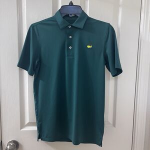 Masters Kids Youth Performance Tech Green Polo Golf Shirt Size Large 10-12